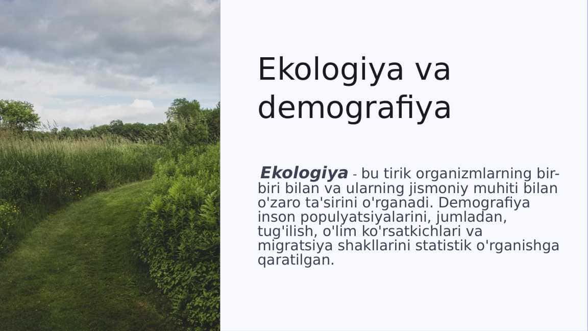 Ekologiya va  demografiya
