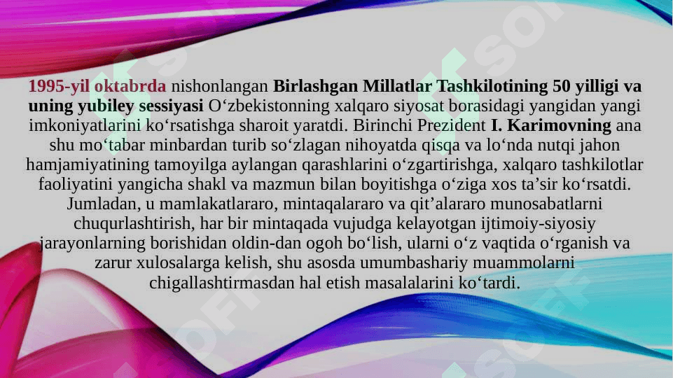 O'zbekistonning Makaziy Osiyoda tinchlik va barqarorlikni ta`minlashdagi o'rni 4