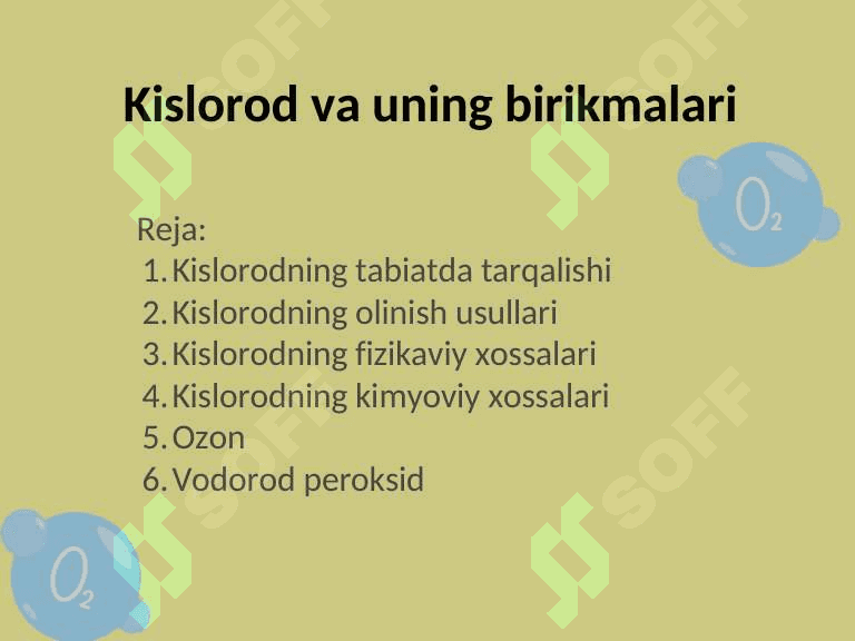 Kislorod va uning birikmalari 2