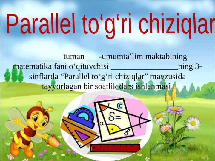 7-sinf geometriya Parallel to’g’ri chiziqlar