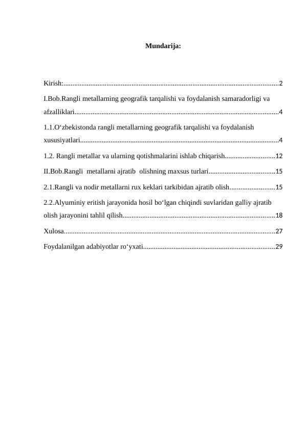 rangli metallar  mavzusini o'qitish metodikasi