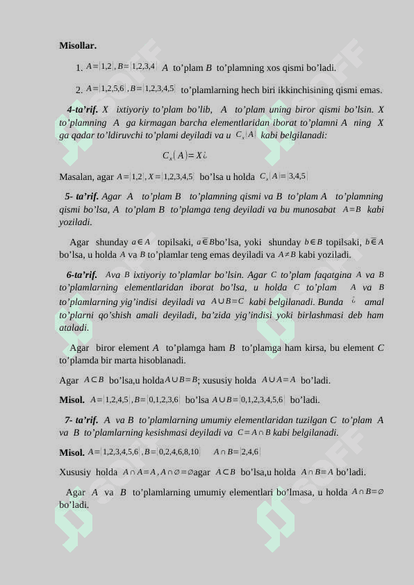 To`plamlarni akslantirish va uning turlari 5
