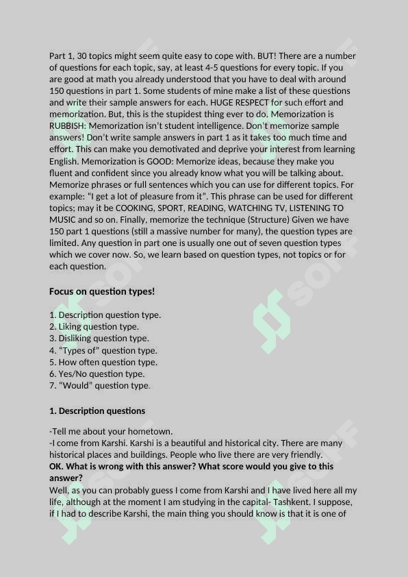 ielts speaking for part one instruction doc 2