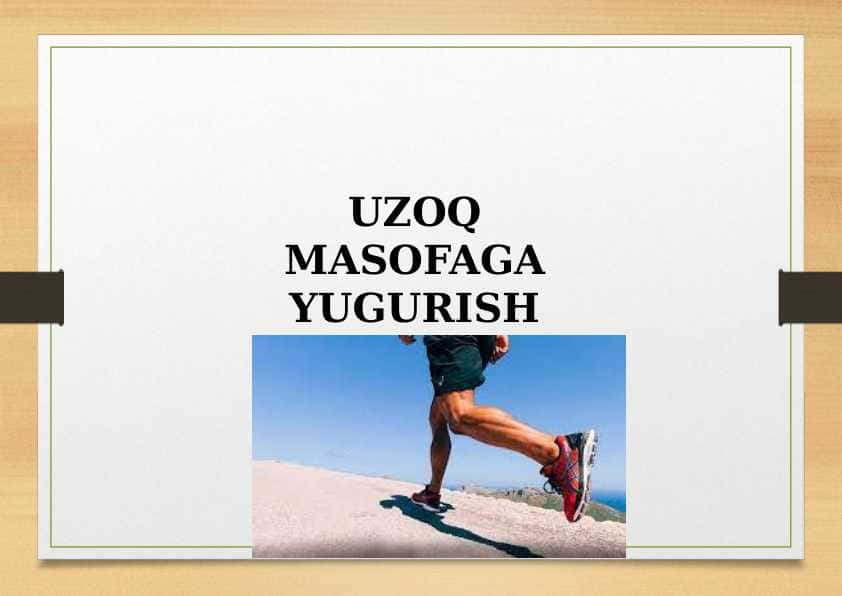 UZOQ MASOFAGA YUGURISH TEXNIKASI