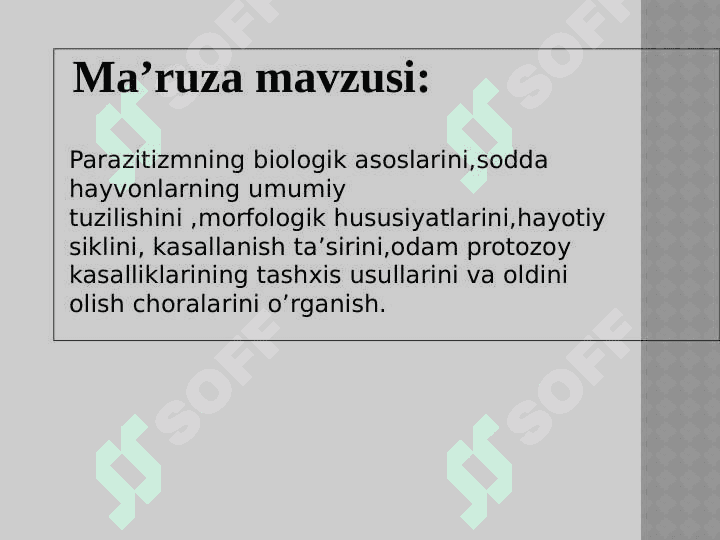 TIBBIY PARAZITOLOGIYA. 2