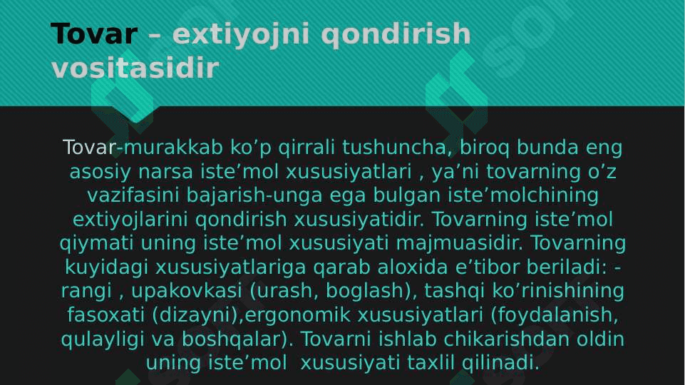 Tovar siyosati 2