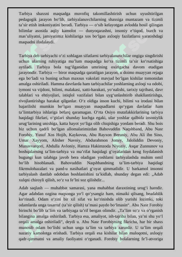 Milliy tarbiya tushunchasi 2