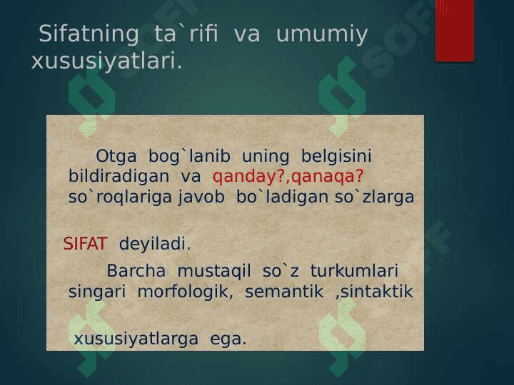Sifat so'z turkumi 3