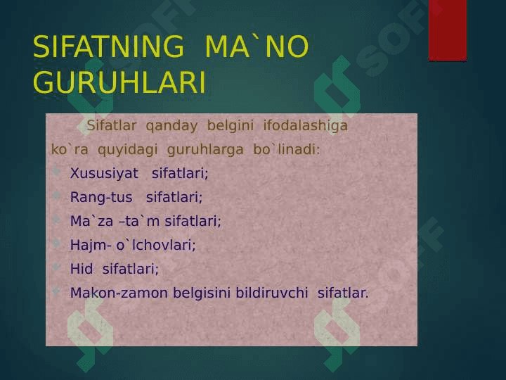 Sifat so'z turkumi 5