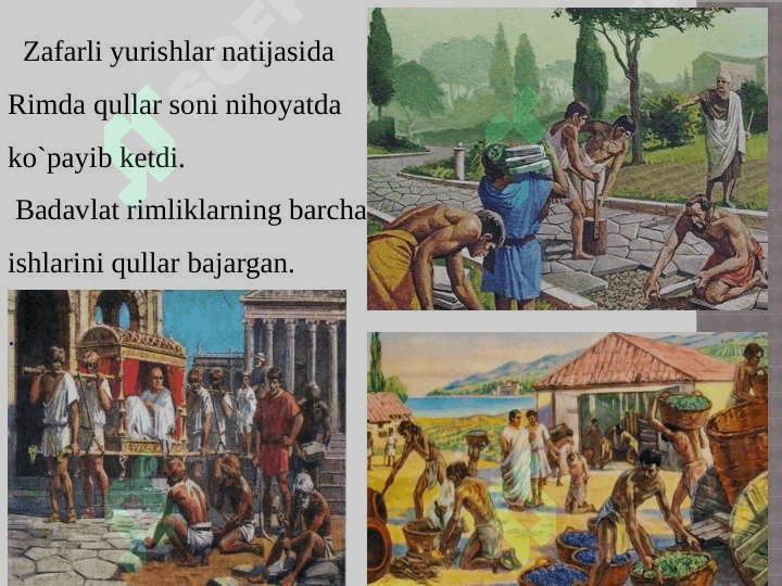 6-sinf tarix Qullar va gladiatorlar  dars ishlanma 3