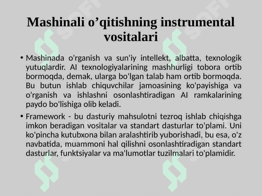 Mashinali o‘qitishning instrumental vositalari 2