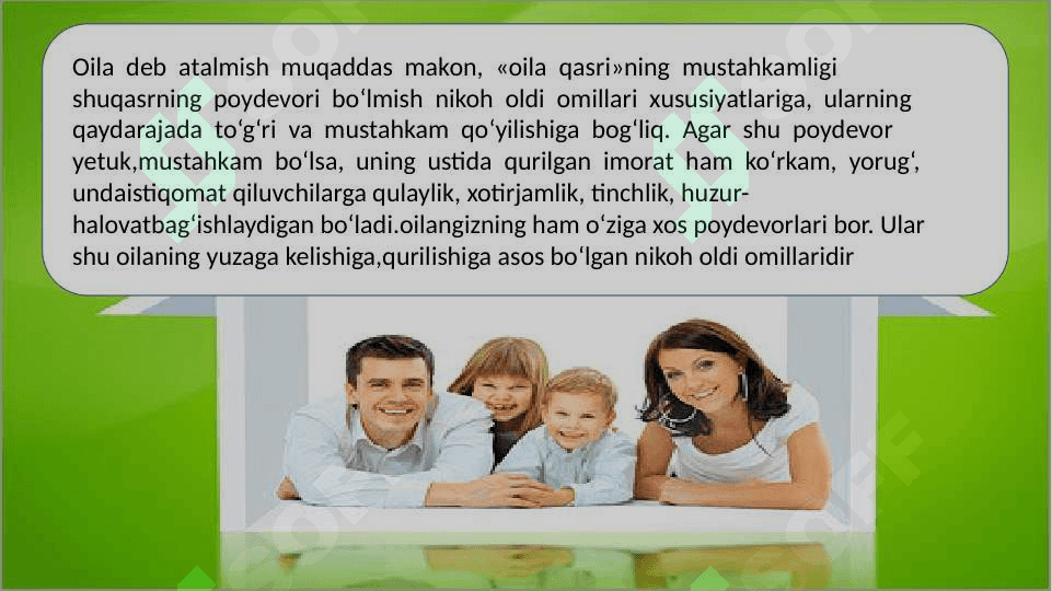 yoshlarni oilaviy hayotga tayyorlashoila psixologiyasi 7