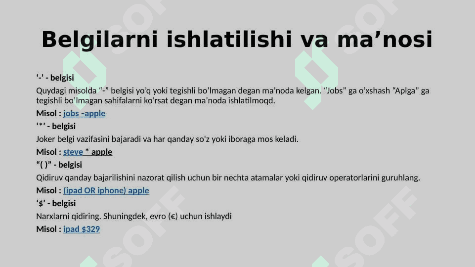 Google qidiruv tizimi imkoniyatlari 7