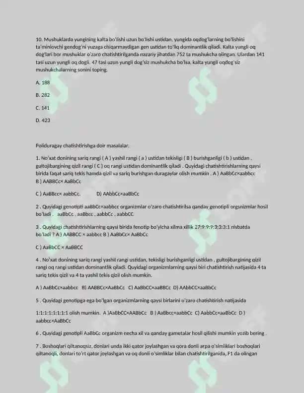 Mendel qonunlari 8