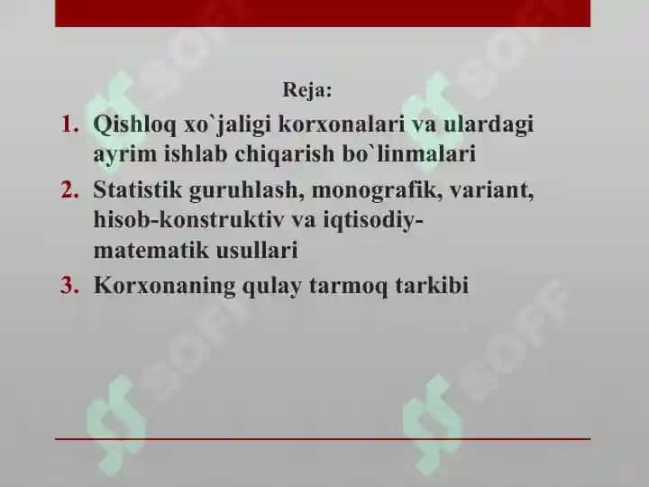 Qishloq Xo’jaligi korxonalarida umumishlab chiqarish xarajatlarining hisobi 2