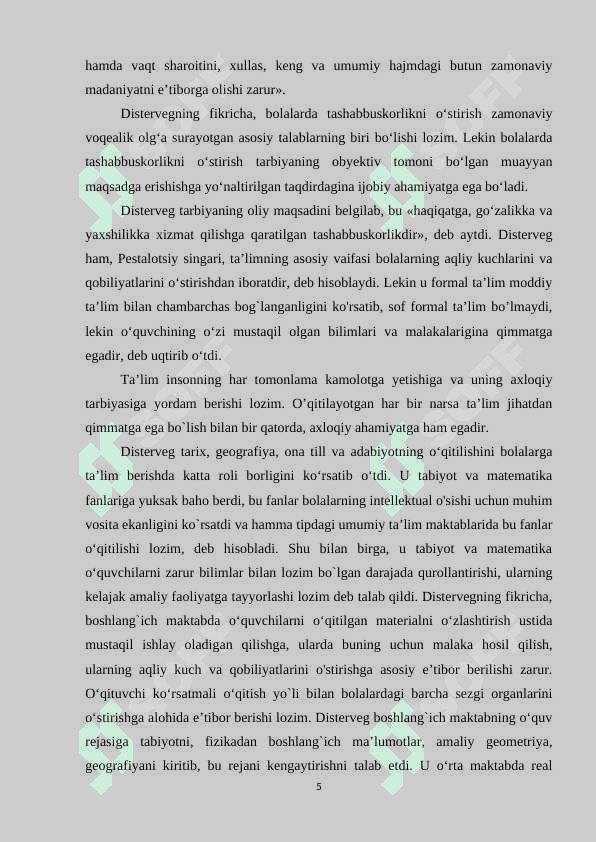 USHINSKIYNING HAYOT YO`LI VA PEDAGOGIK G`OYALARI 5
