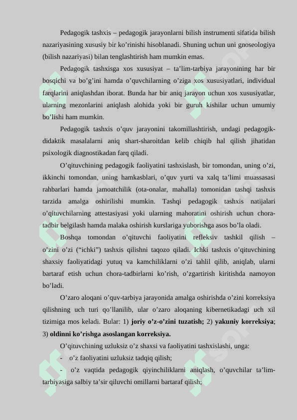 «MAKTABDA PEDAGOGIK TASHXIS» 8