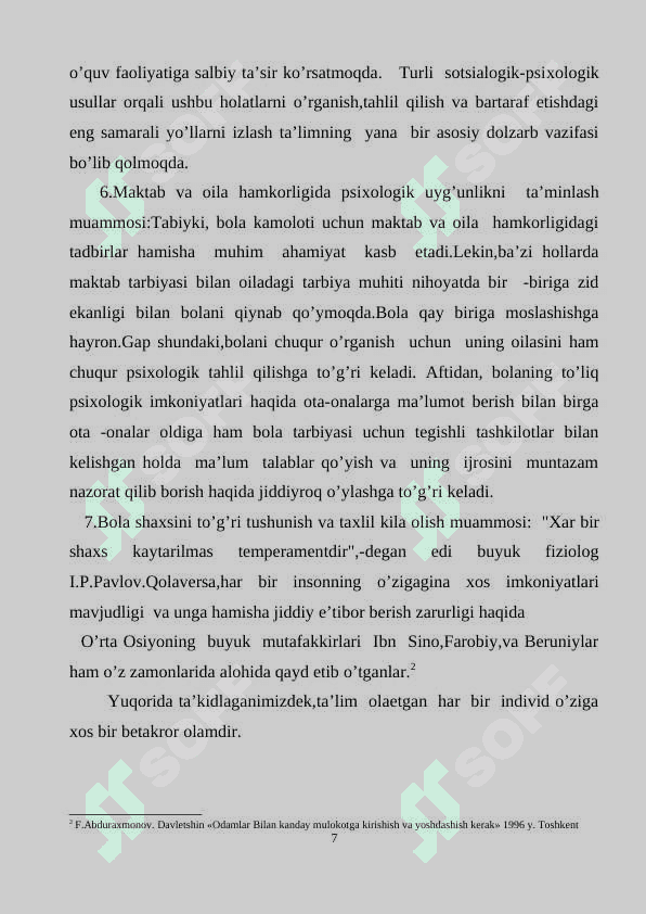 TA’LIM MUASSASALARIDA  PSIXOLOG FAOLIYATI 6