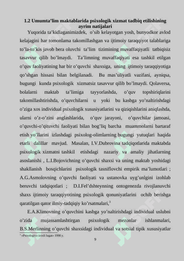 TA’LIM MUASSASALARIDA  PSIXOLOG FAOLIYATI 8