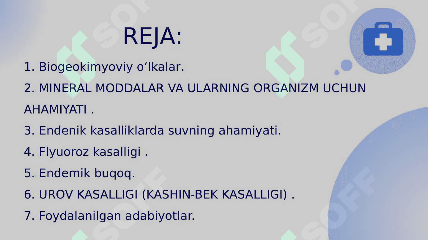 Endemik kasalliklarni oldini olishning gigiyenik asoslari. 2