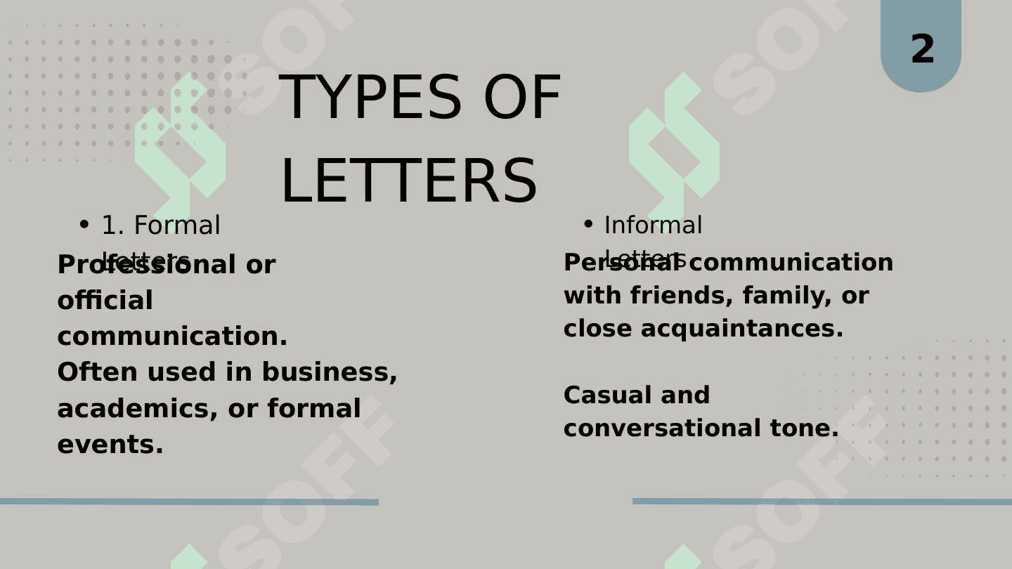 Types of letter: formal and informal 3