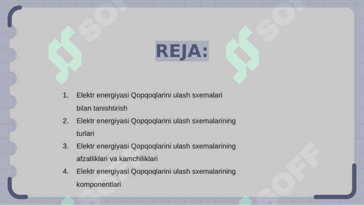 Elektr energiyasi qoplagichlarini ulanish sxemalari 2