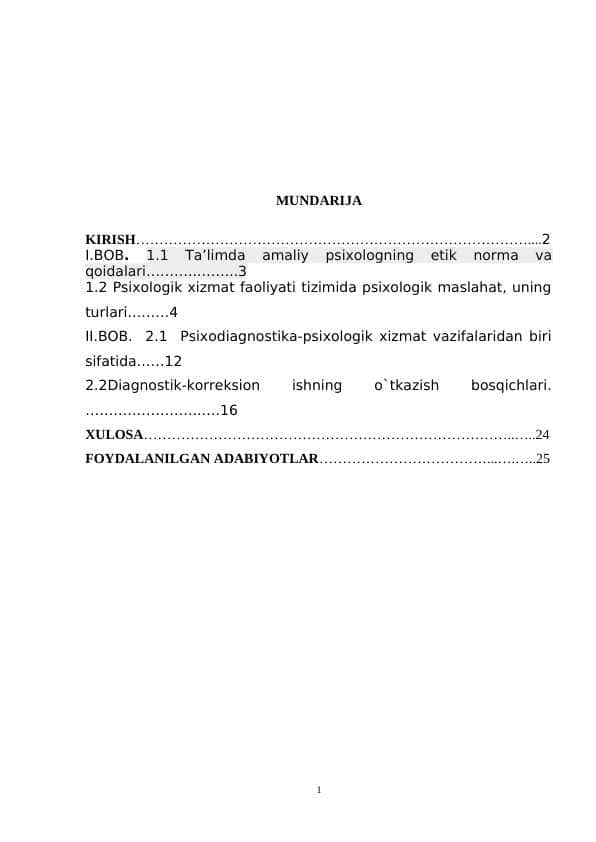 Psixologik xizmat faoliyati tizimida psixologik maslahat, uning turlari