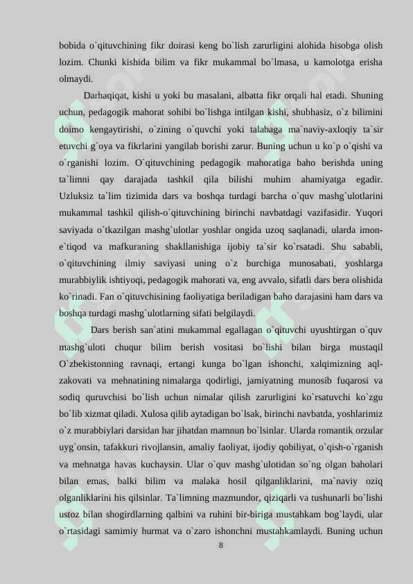 O’qituvchi kasbining psixologiyasi 8