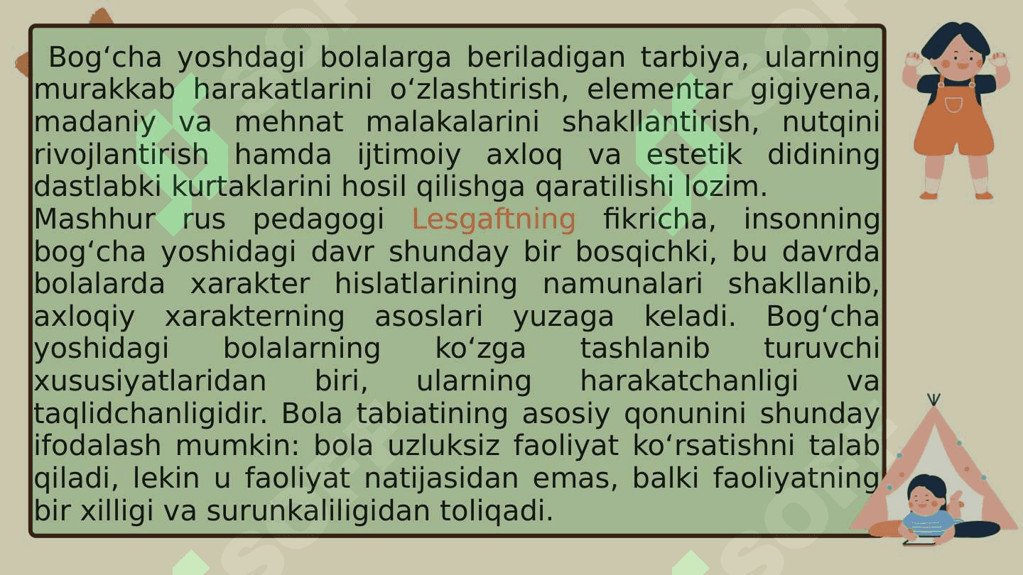 Maktabgacha yosh davrida psixik rivojlanish xususiyatlari. 3