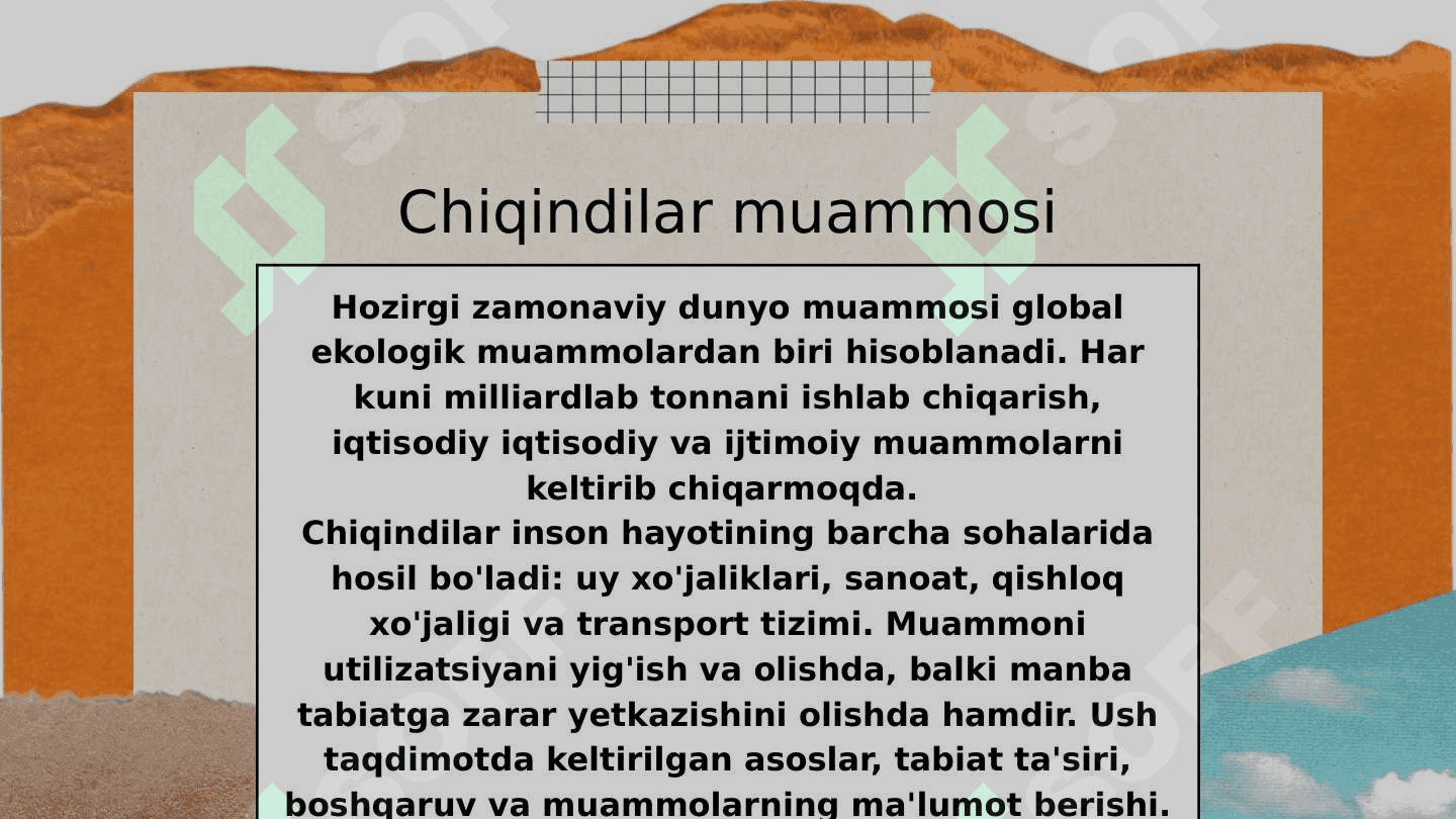 Chiqindilar muammosi 2