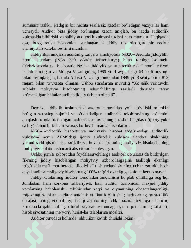 Auditorlik tekshiruvida muhimlik  va  risk 3