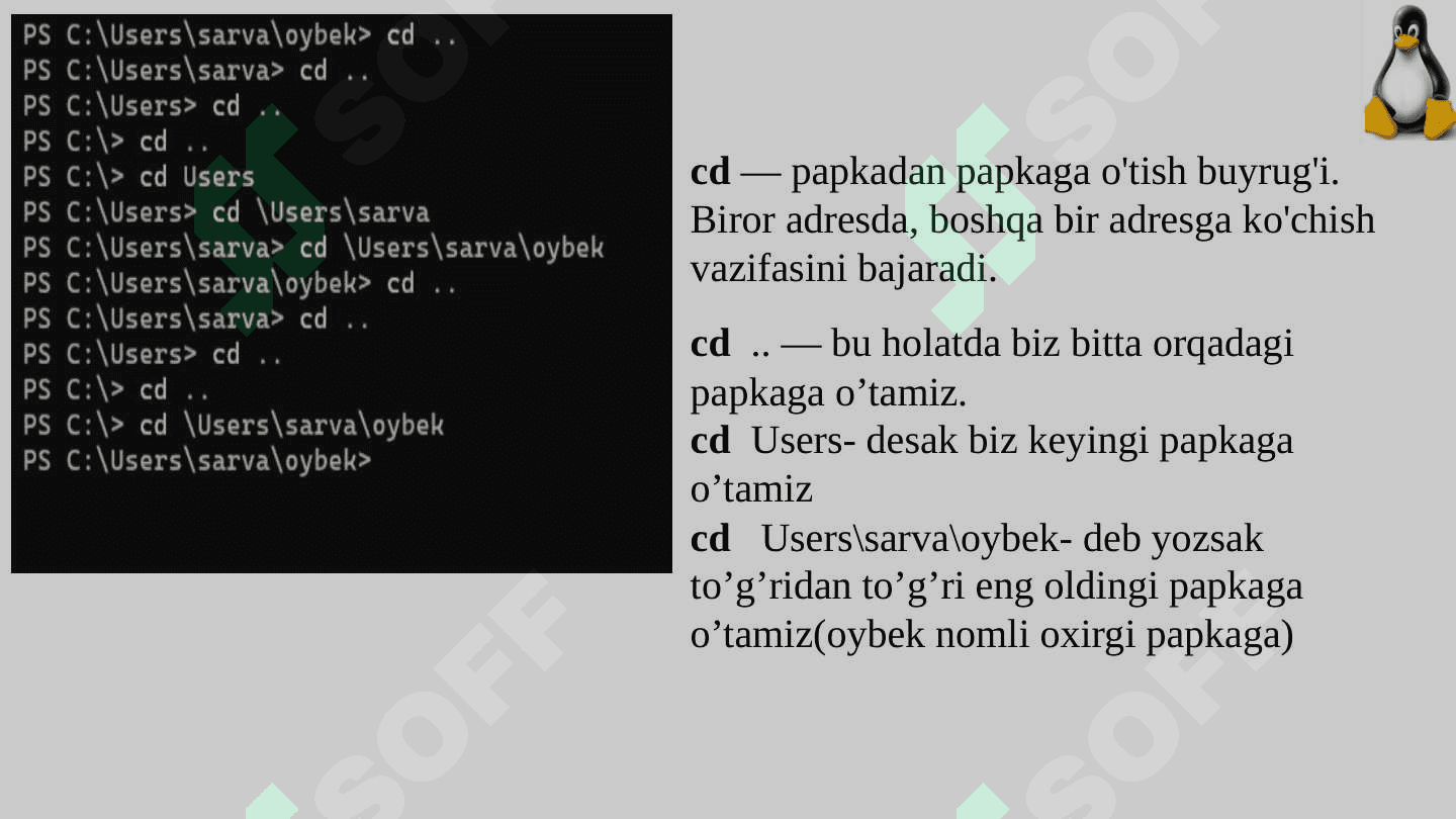 Linux OTda imtiyozlar turlari 7