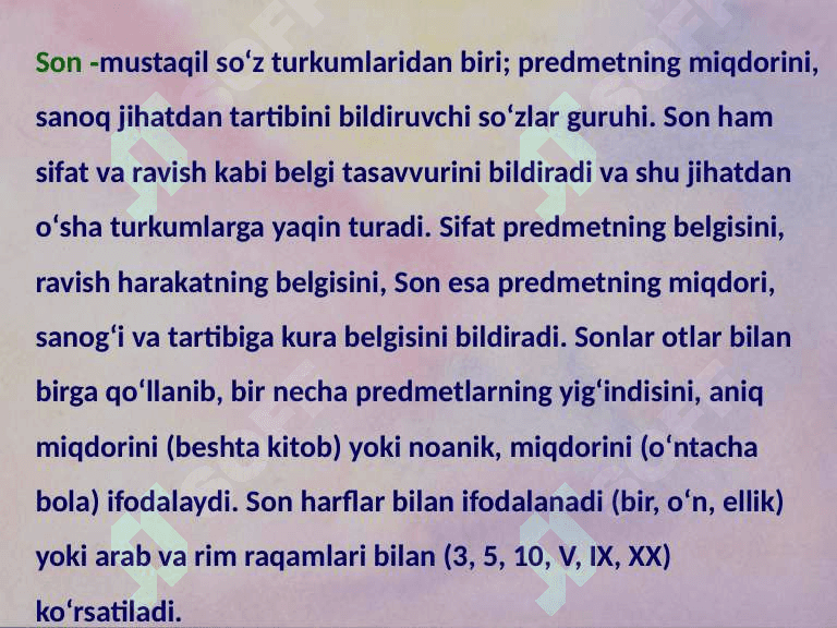 Son va olmosh so'z turkumlarining uslubiy xususiyatlari 2