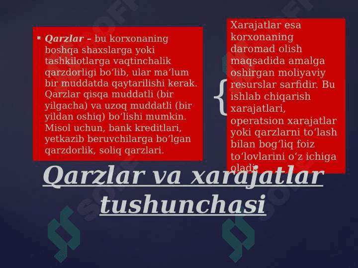 QARZLAR BO'YICHA XARAJATLAR HISOBI 2