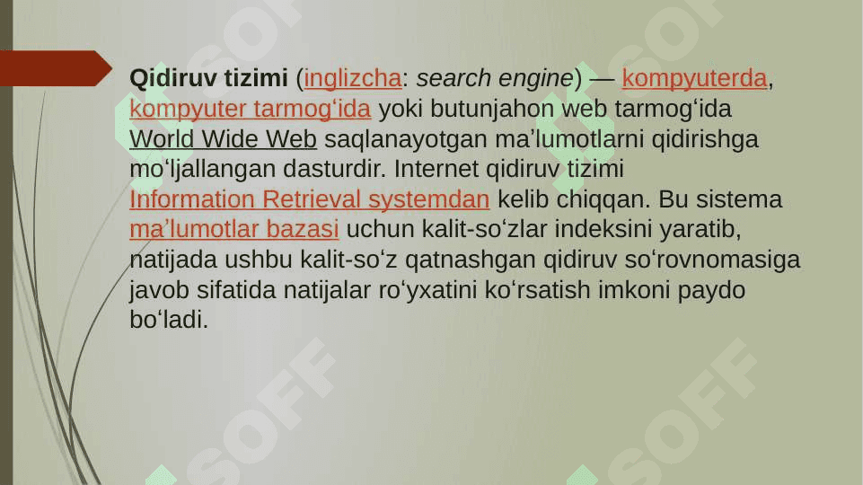 QIDIRUV TIZIMLARIDA ISHLASHNI BOSHLASH 2