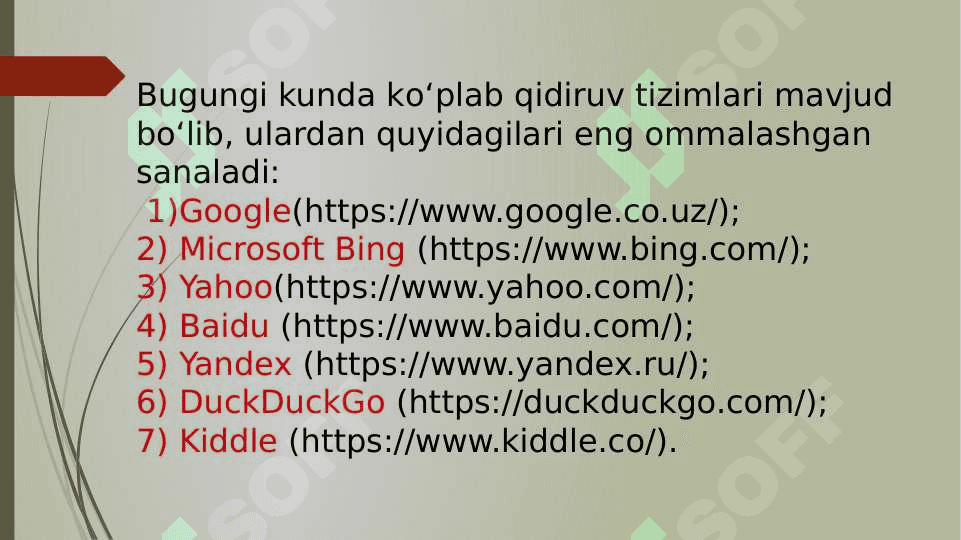 QIDIRUV TIZIMLARIDA ISHLASHNI BOSHLASH 4
