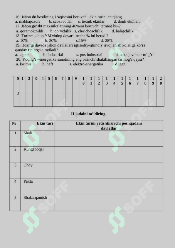 9-sinf geografiya nazorat ishi 7