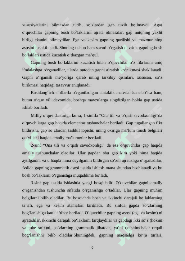 Savod o’rgatish davrida gap ustida ishlash 7