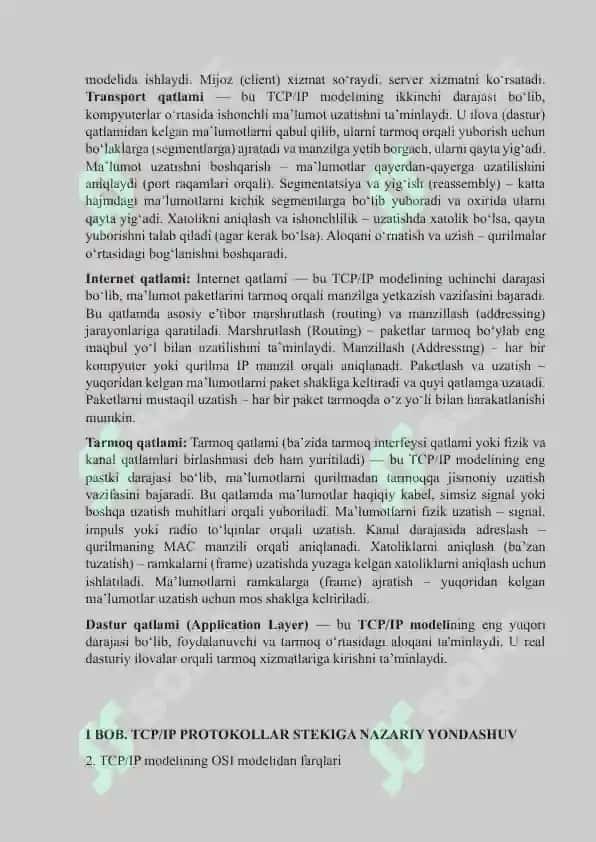 TCP/IP protokollar steki 6