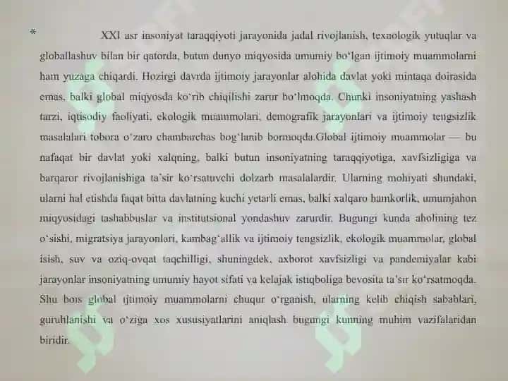 Global Ijtimoiy Muammolar 2