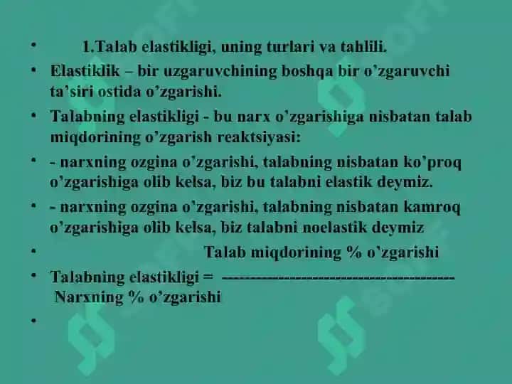 Talab va taklif elastikligi 3