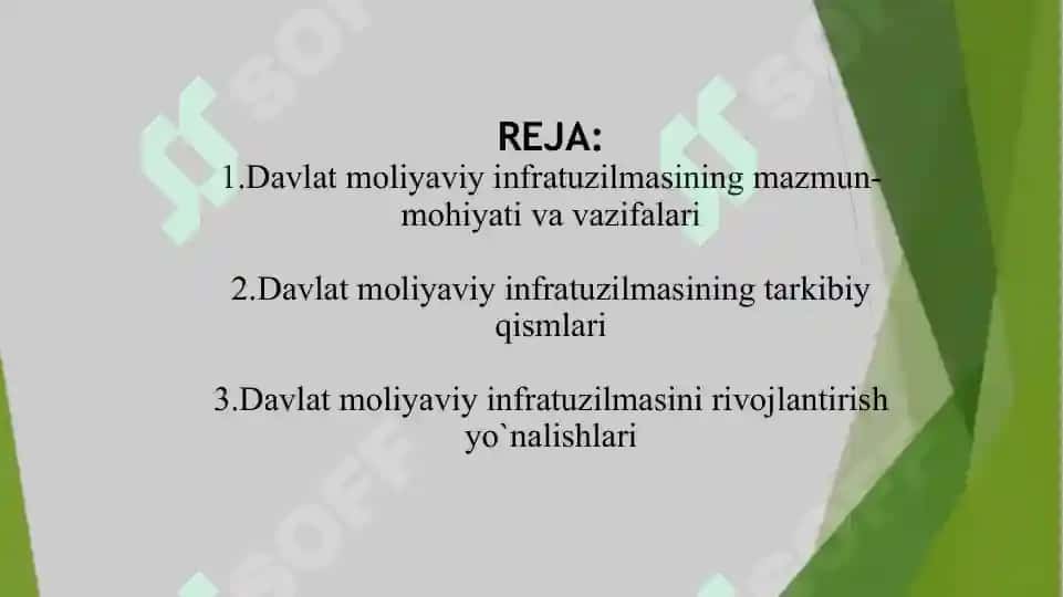 DAVLAT  MOLIYAVIY  INFRATUZILMASINING  ASOSIY  ELEMENTLARI 2