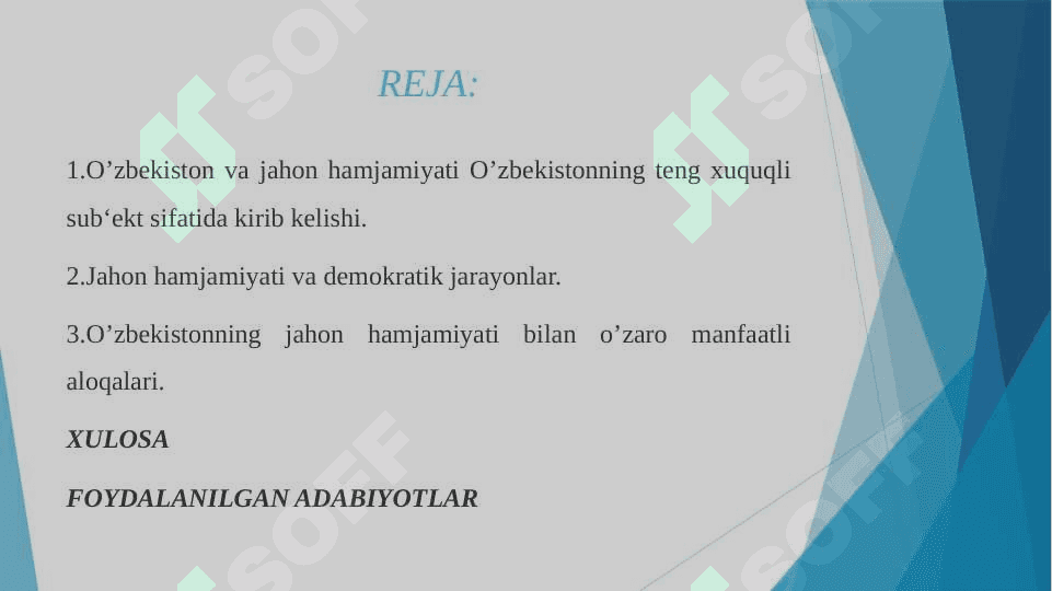 Oʻzbekiston va jahon hamjamiyati 2