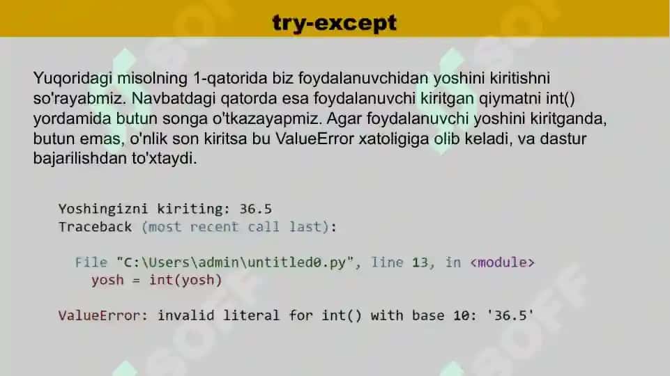 PYTHONDA SINTAKSIS XATOLIKLAR 4