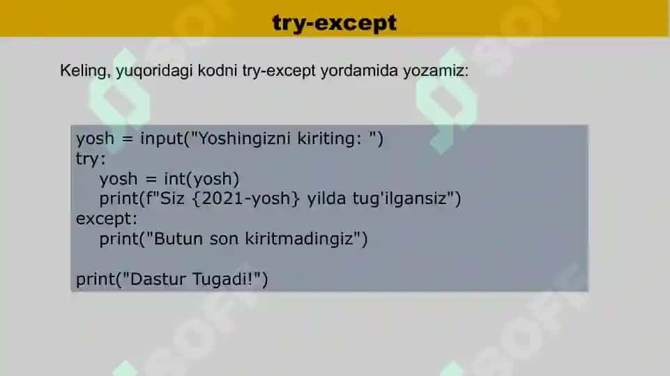 PYTHONDA SINTAKSIS XATOLIKLAR 5