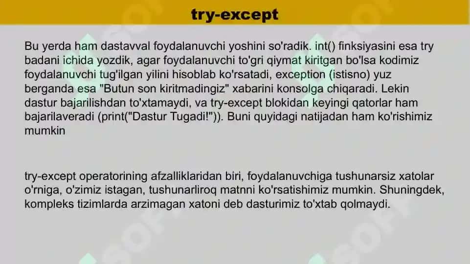 PYTHONDA SINTAKSIS XATOLIKLAR 6