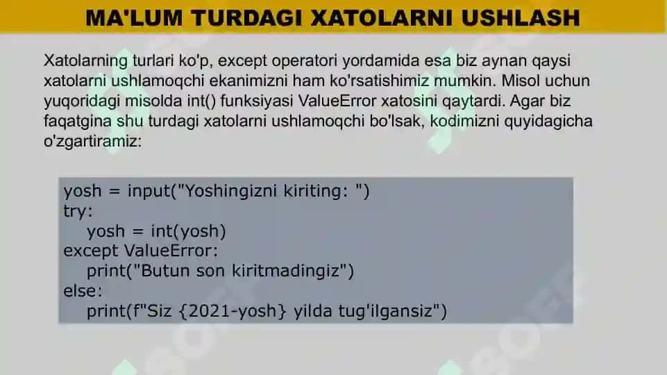 PYTHONDA SINTAKSIS XATOLIKLAR 8