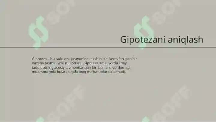 Gipotezani shakllantirish 4