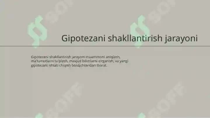 Gipotezani shakllantirish 6