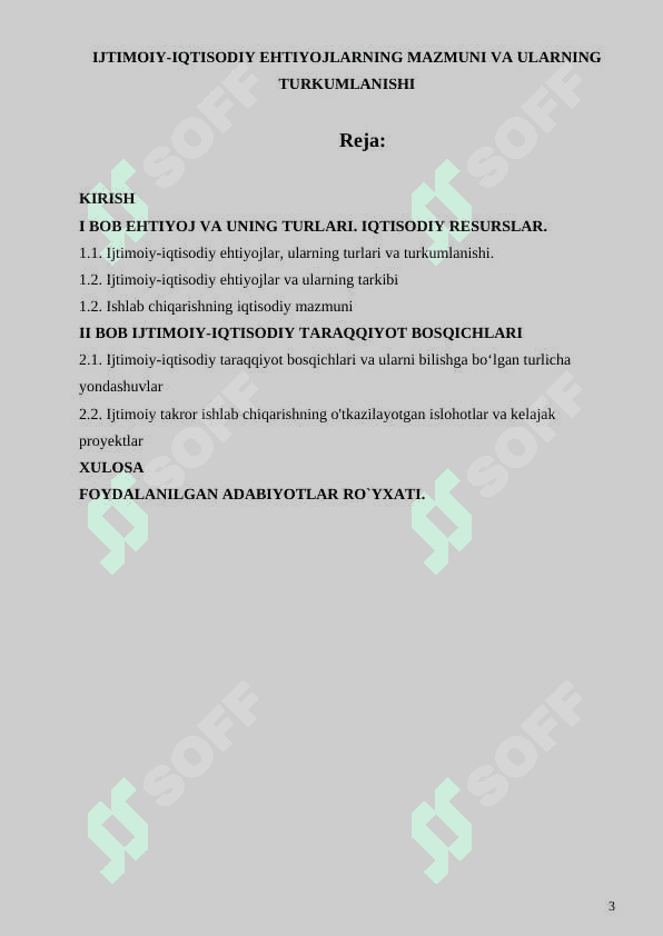 IJTIMOIY-IQTISODIY EHTIYOJLARNING MAZMUNI VA ULARNING TURKUMLANISHI 3